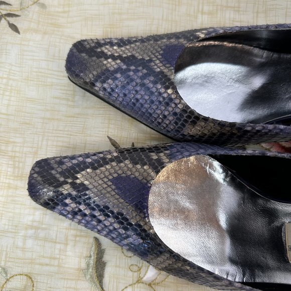 Leather Women's Shoes from Lorenzo Banfi from Milano Italy snake skin 9M - Picture 4 of 7